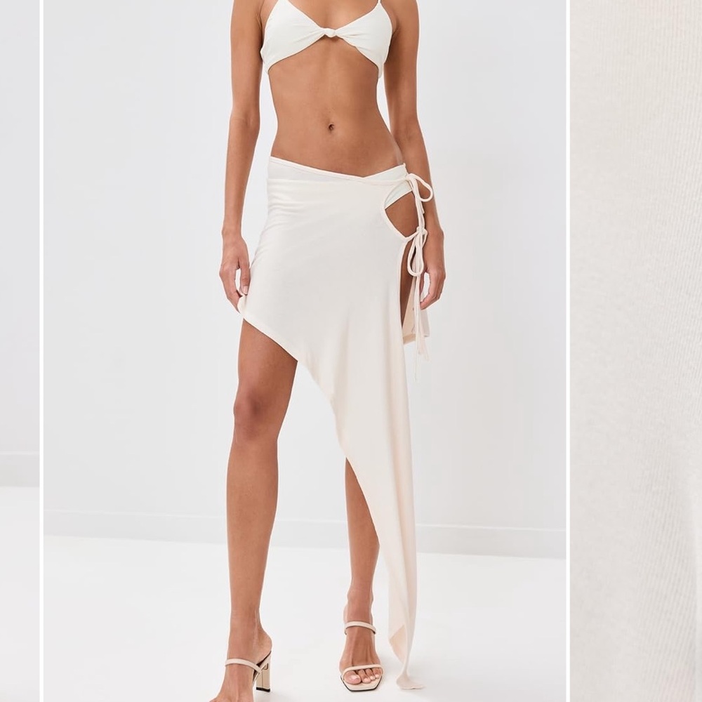 REVOLVE Cream Asymmetrical Swim Coverup